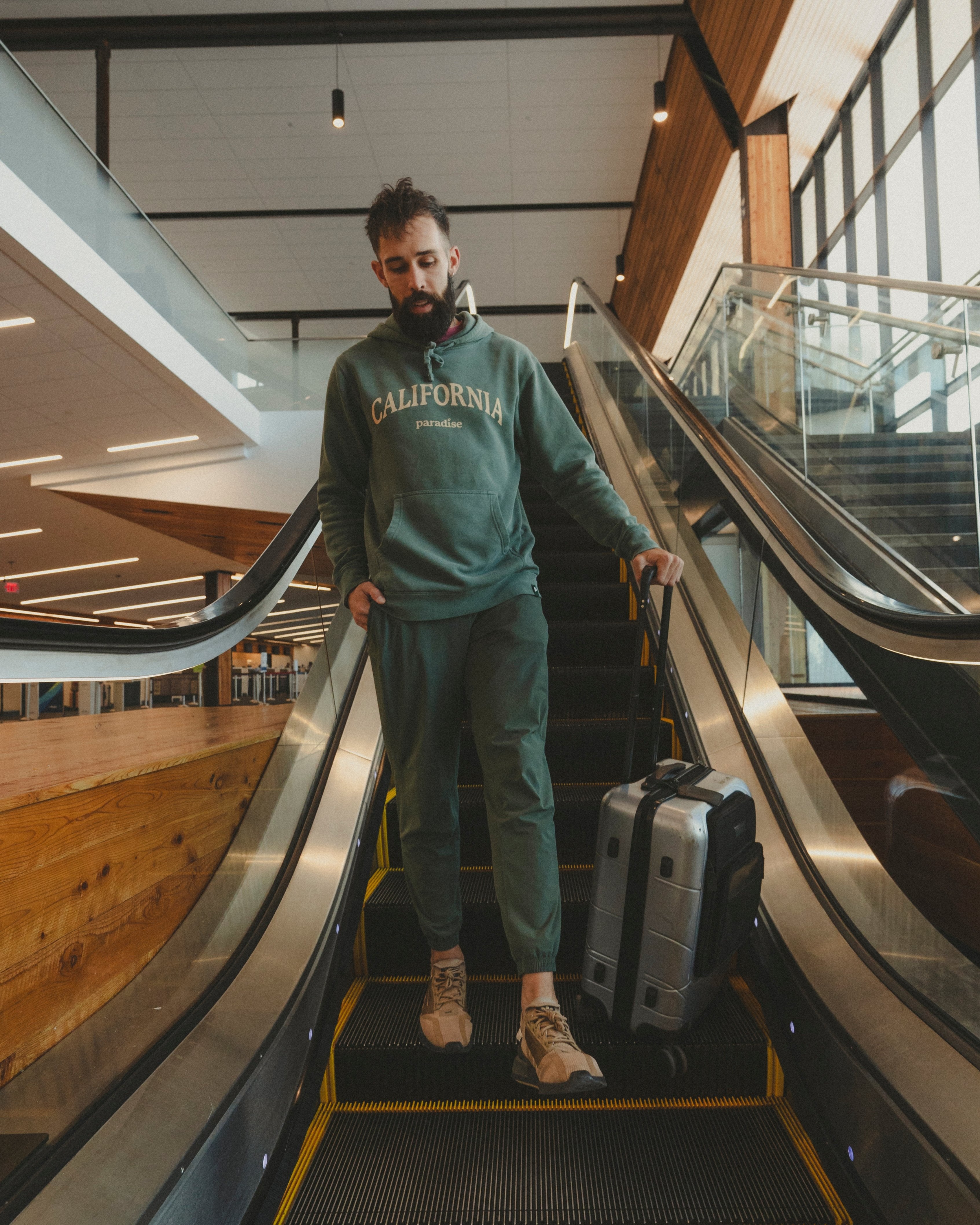 A oversized hoodie with the word 'CALIFORNIA' on the front