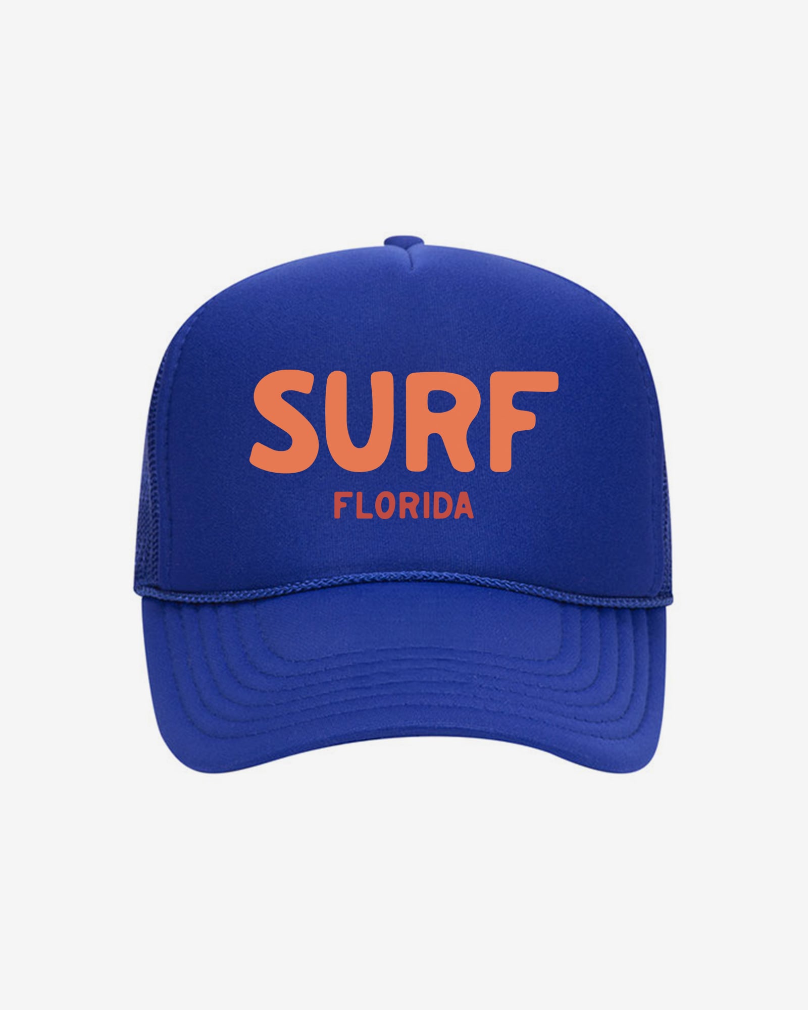 Blue cap with 'SURF Florida' text in orange